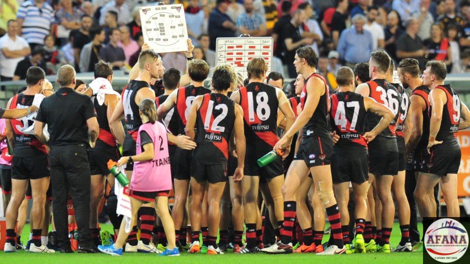 Bombers in the three quarter time huddle