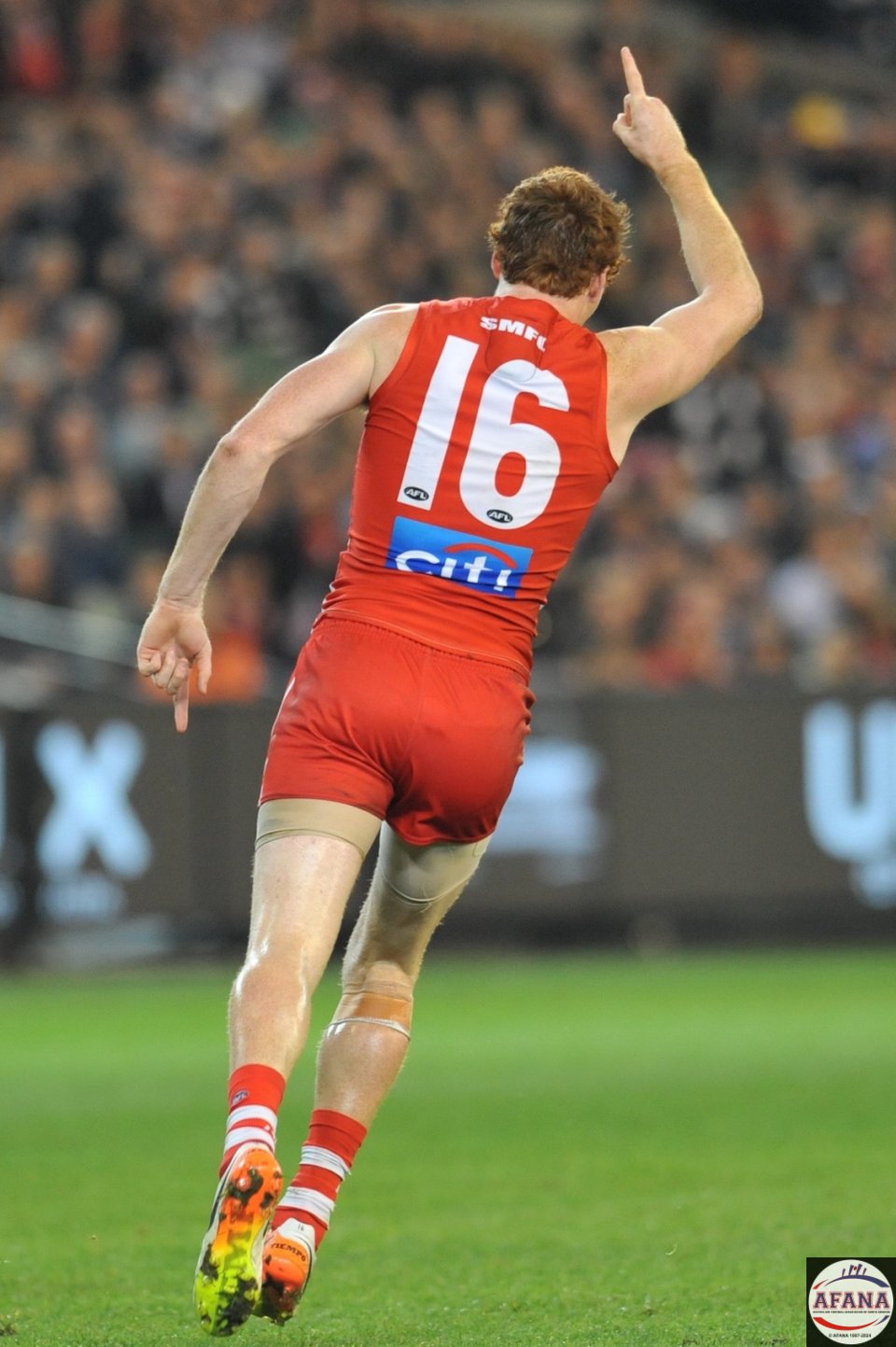 Rohan celebrates another Swans goal